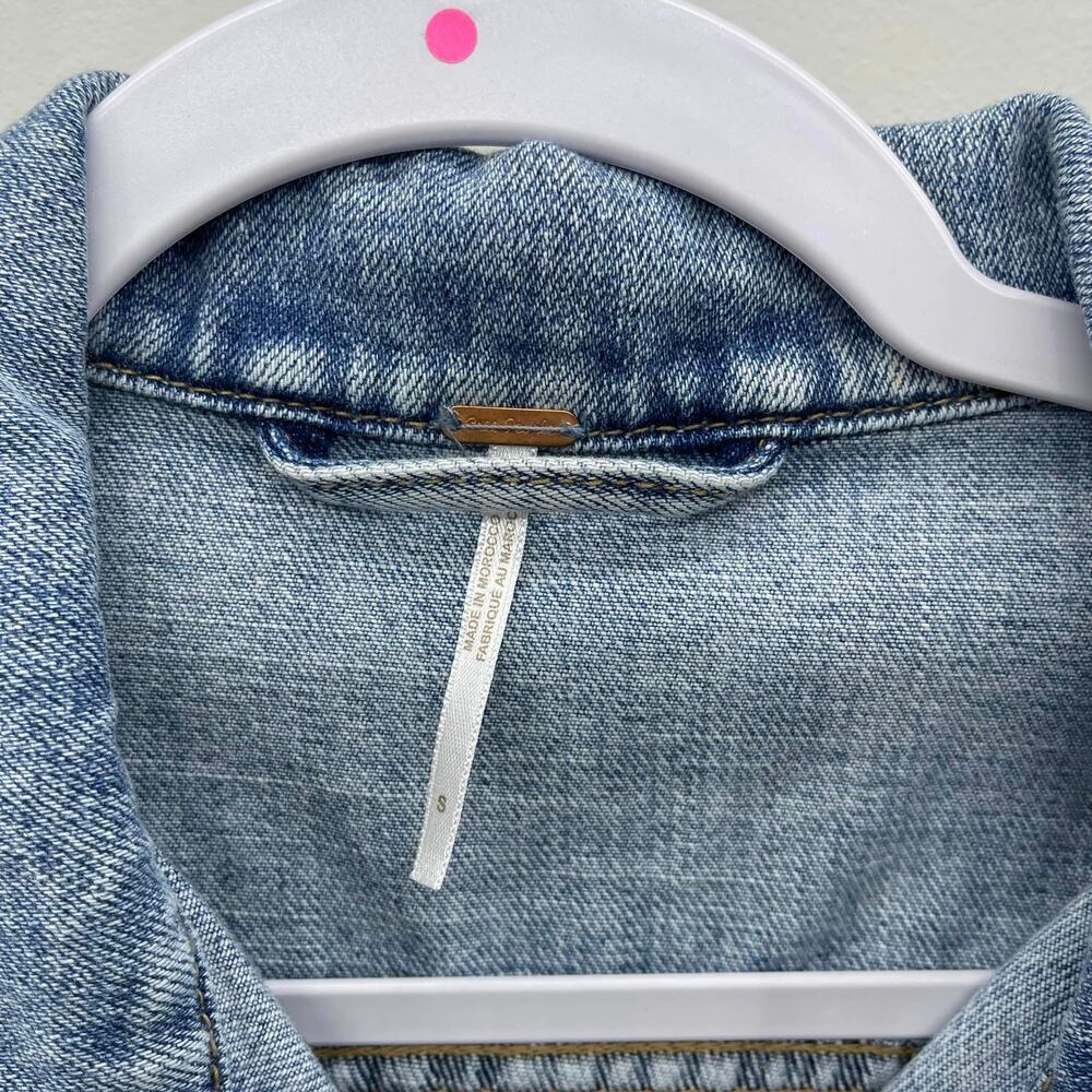 Free People Rumors Blue Light Wash‎ Denim Jacket - Picture 5 of 6
